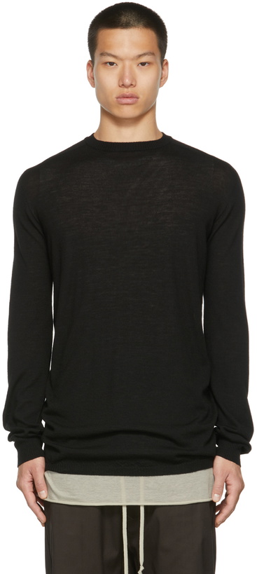 Photo: Rick Owens Black Oversized Round Neck Sweater