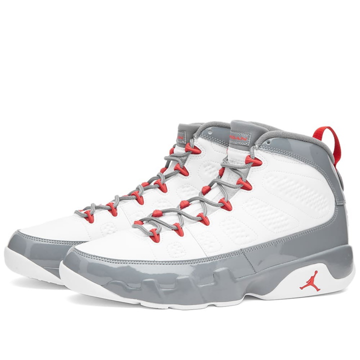 Photo: Air Jordan Men's 9 Retro Sneakers in White/Fire Red