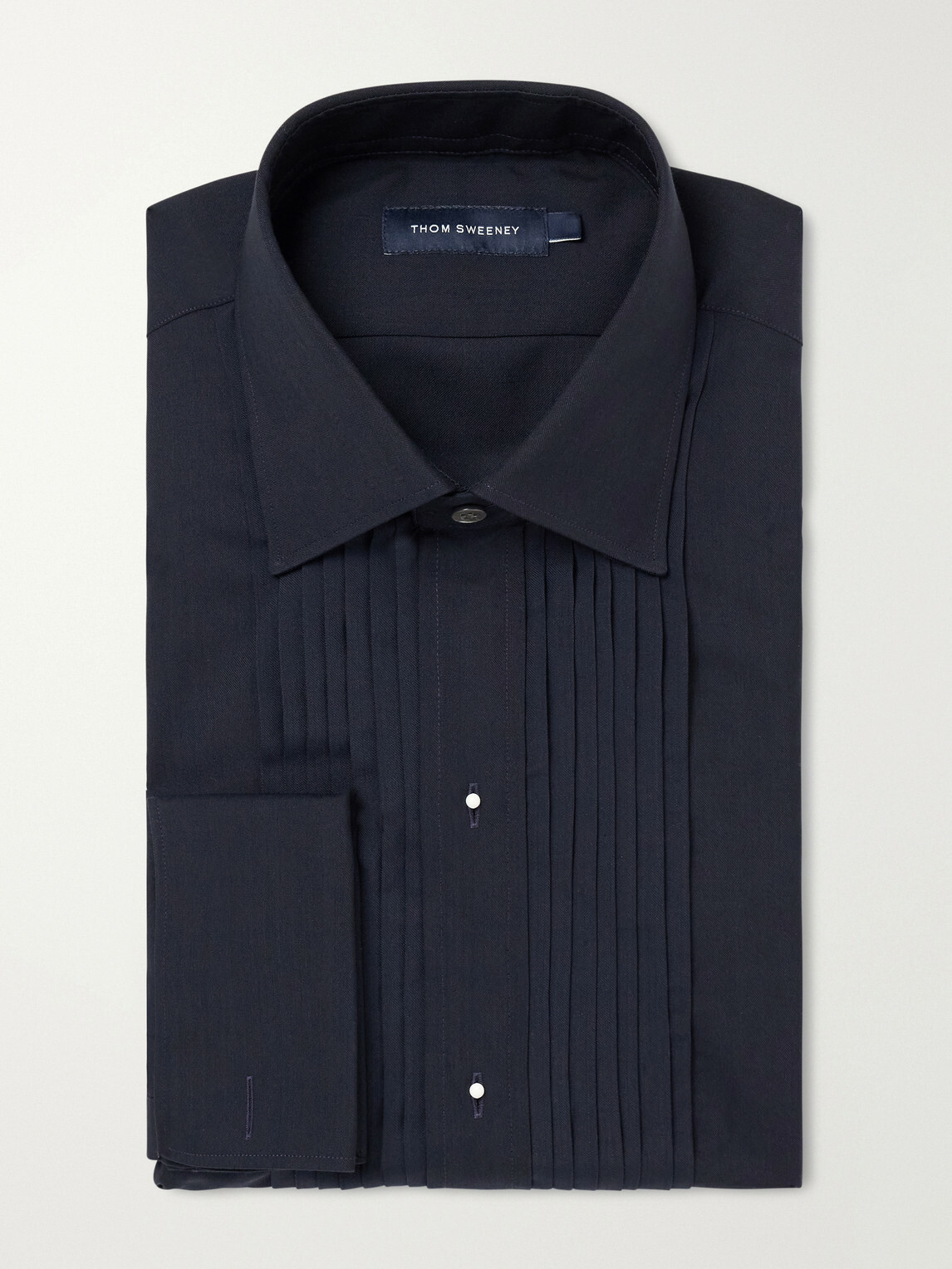 Thom Sweeney - Fly Classic-Collar Wool and Silk-Blend Shirt - Blue