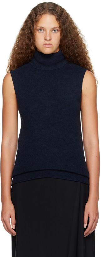 Photo: Mark Kenly Domino Tan Studio Navy Kelly Turtleneck