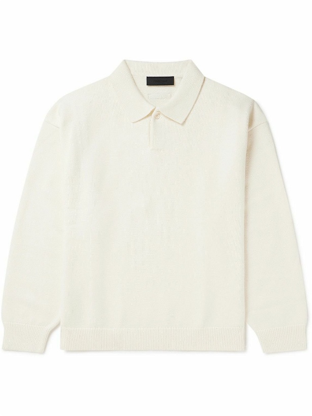 Photo: FEAR OF GOD ESSENTIALS - Oversized Knitted Polo Sweater - White