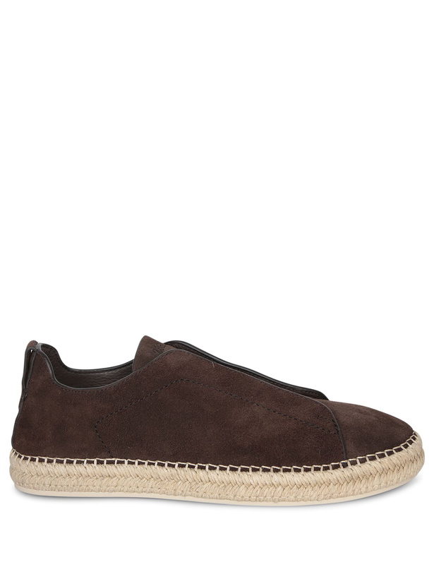 Photo: Zegna Triple Stitch Brown Espadrilles