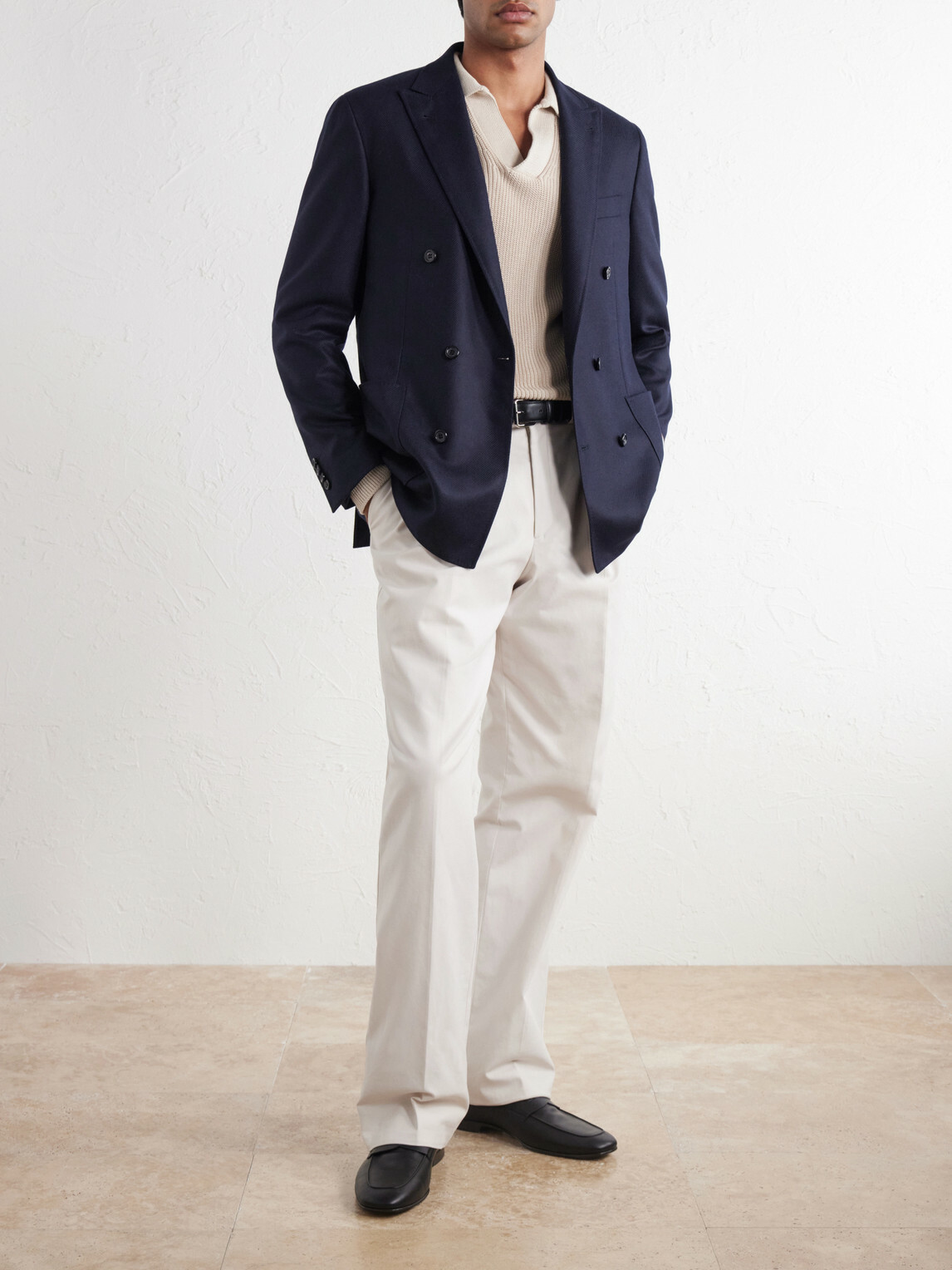 Canali - Kei Double-Breasted Wool and Silk-Blend Blazer - Blue