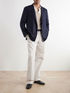 Canali - Kei Double-Breasted Wool and Silk-Blend Blazer - Blue