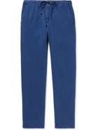 Incotex - Slim-Fit Cotton-Blend Seersucker Trousers - Blue