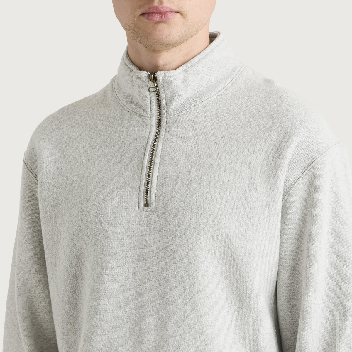 Champion Men's Reverse Weave Half Zip Sweatshirt in Grey Marl