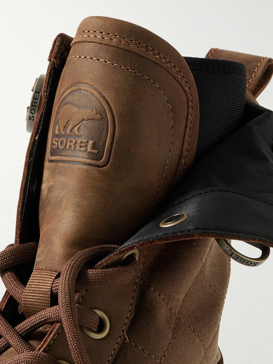 Sorel - CARIBOU™ ROYAL Rubber-Trimmed Quilted Shell Snow Boots - Brown
