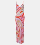 Pucci Printed silk slip dress