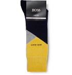 Hugo Boss - Two-Pack Stretch Cotton-Blend Socks - Navy