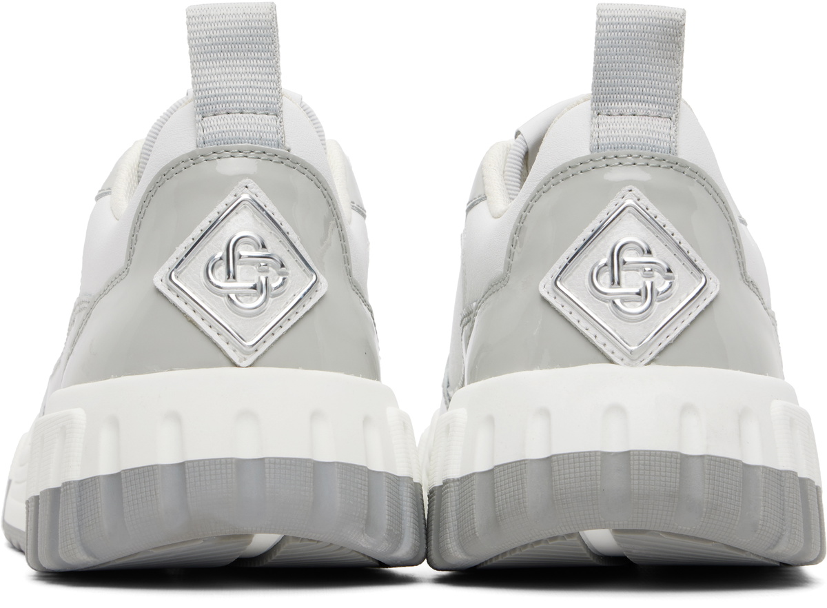Casablanca Gray & White Court Silver Sneakers