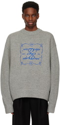 ADER error Gray Decal Sweater