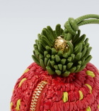 Loewe Strawberry raffia coin purse with strap