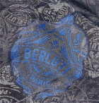 Berluti - Frayed Logo-Intarsia Wool, Mulberry Silk and Cotton-Blend Scarf - Gray