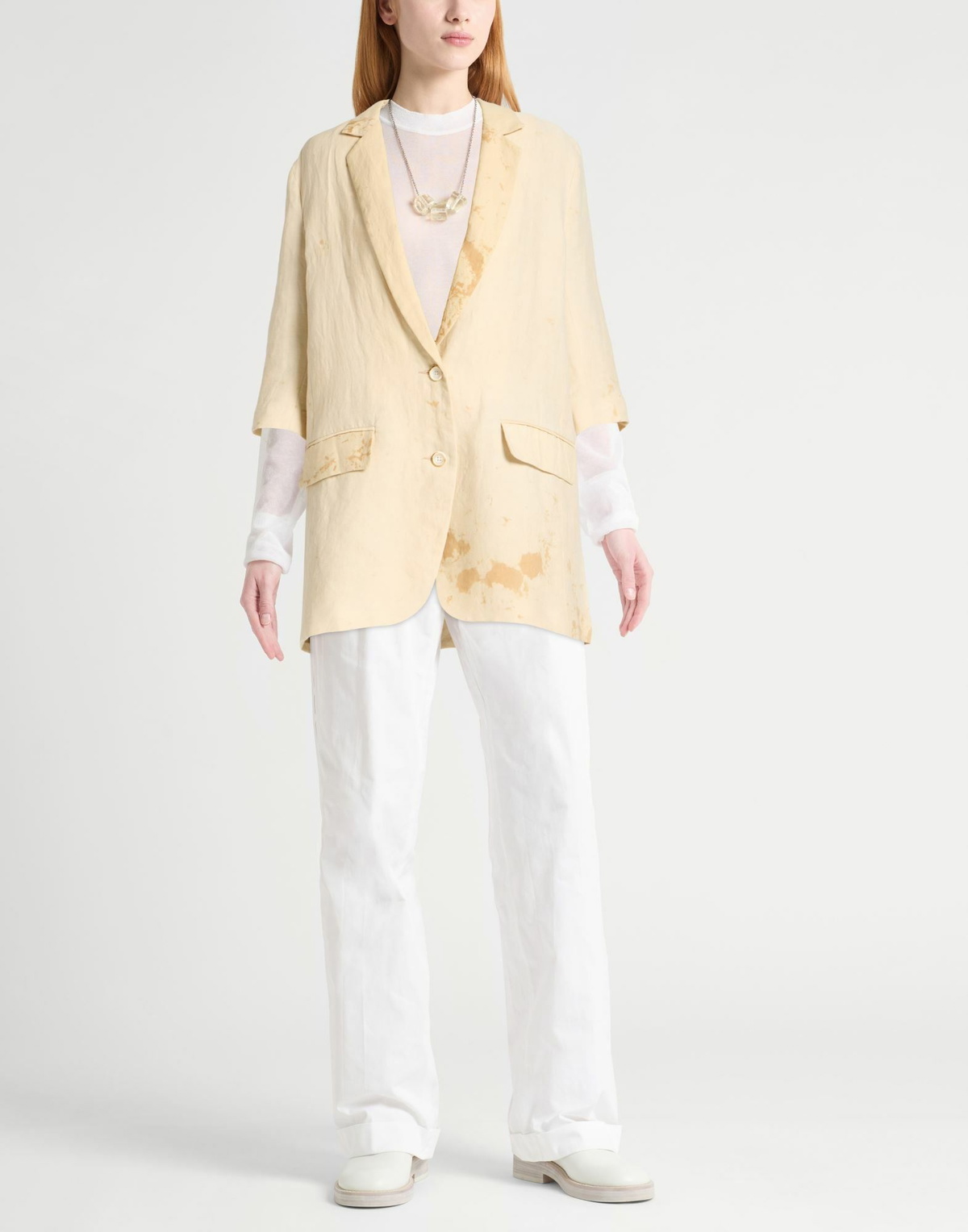 Uma Wang Womens Blazer in Beige