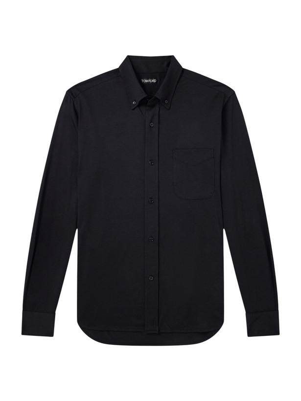 Photo: TOM FORD - Silk and Cotton-Blend Shirt - Black