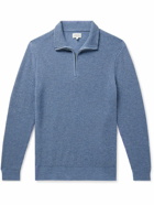 Hartford - Slim-Fit Ribbed Wool and Cashmere-Blend Half-Zip Sweater - Blue
