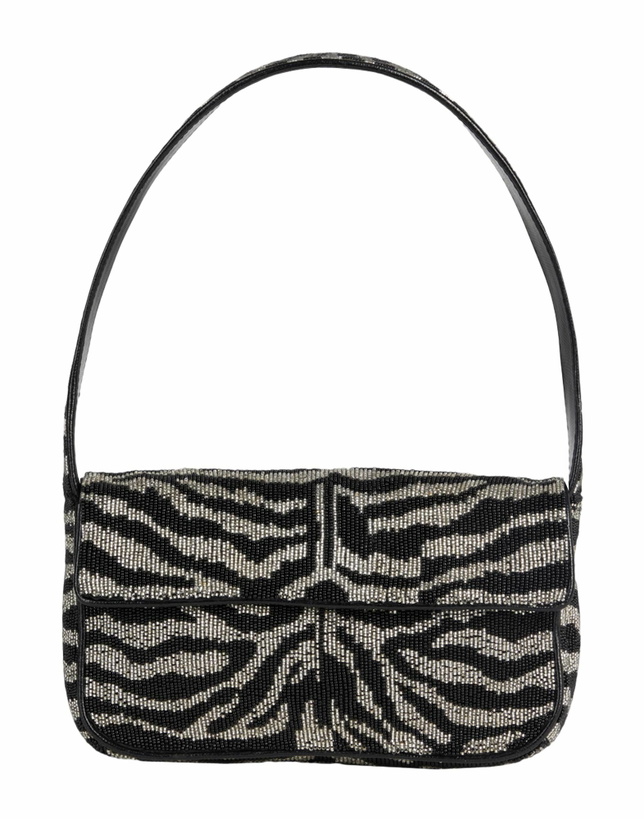 Photo: Staud Tommy Beaded Bag Womens Handbag in Black