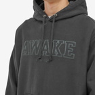 Awake NY Men's Military Embroidered Logo Hoody in Charcoal