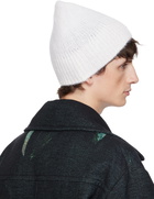 Dries Van Noten White Alpaca Blend Beanie