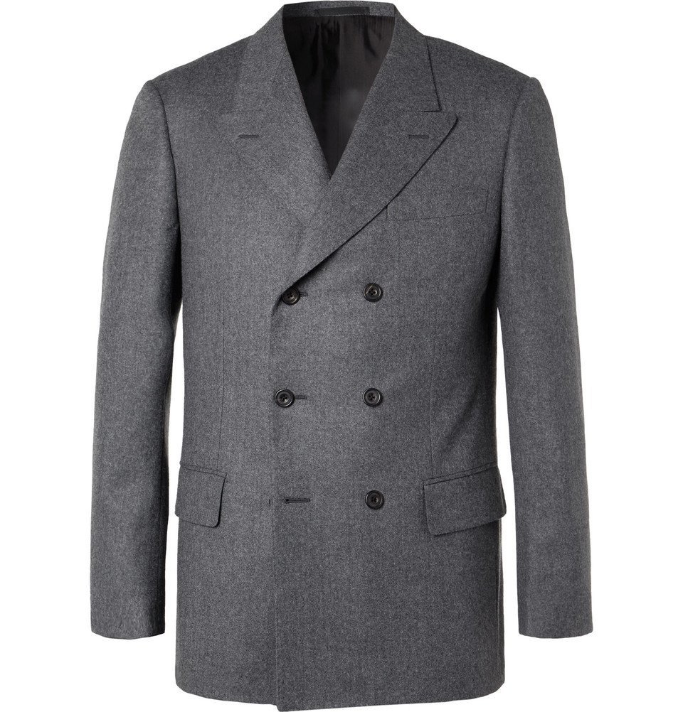 Kingsman - Rocketman Grey Double-Breasted Wool-Flannel Suit Jacket ...