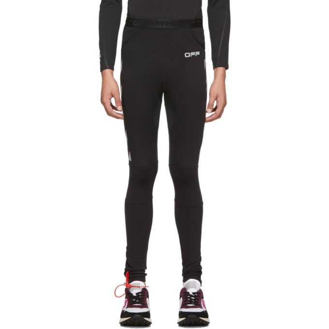 Photo: Off-White Black and Silver Running Off Active Leggings