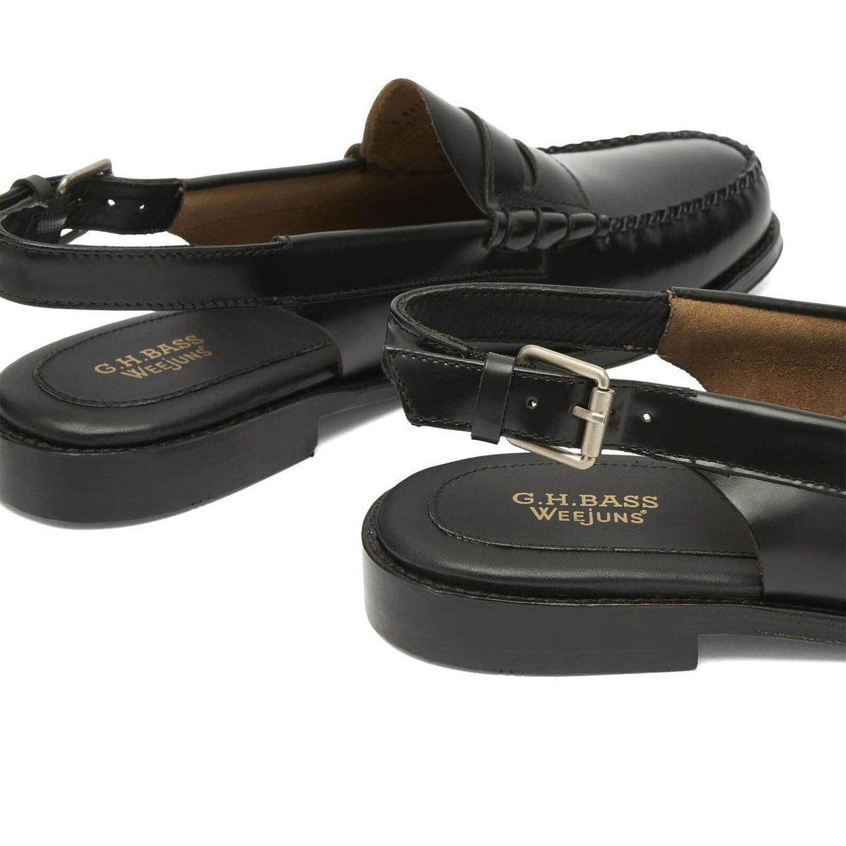 Bass Weejuns Men's Larson Slingback Loafer in Black Leather
