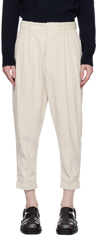 Photo: AMI Paris Off-White Carrot Oversized Trousers