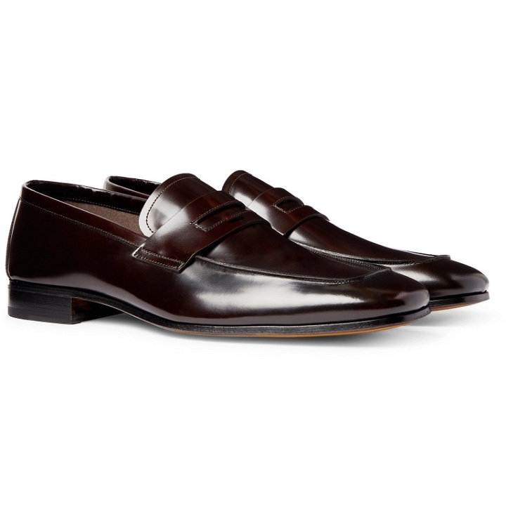 Photo: TOM FORD - Midland Spazzolato Leather Penny Loafers - Burgundy