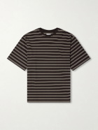 Kaptain Sunshine - Striped Cotton-Jersey T-Shirt - Brown
