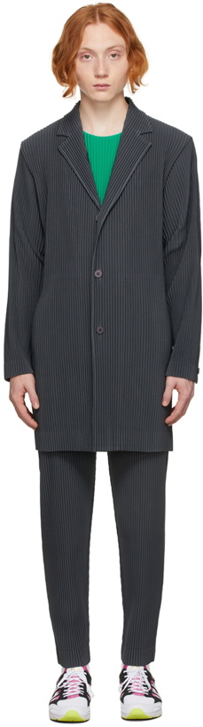 Photo: Homme Plissé Issey Miyake Grey Tailored Pleats 1 Coat