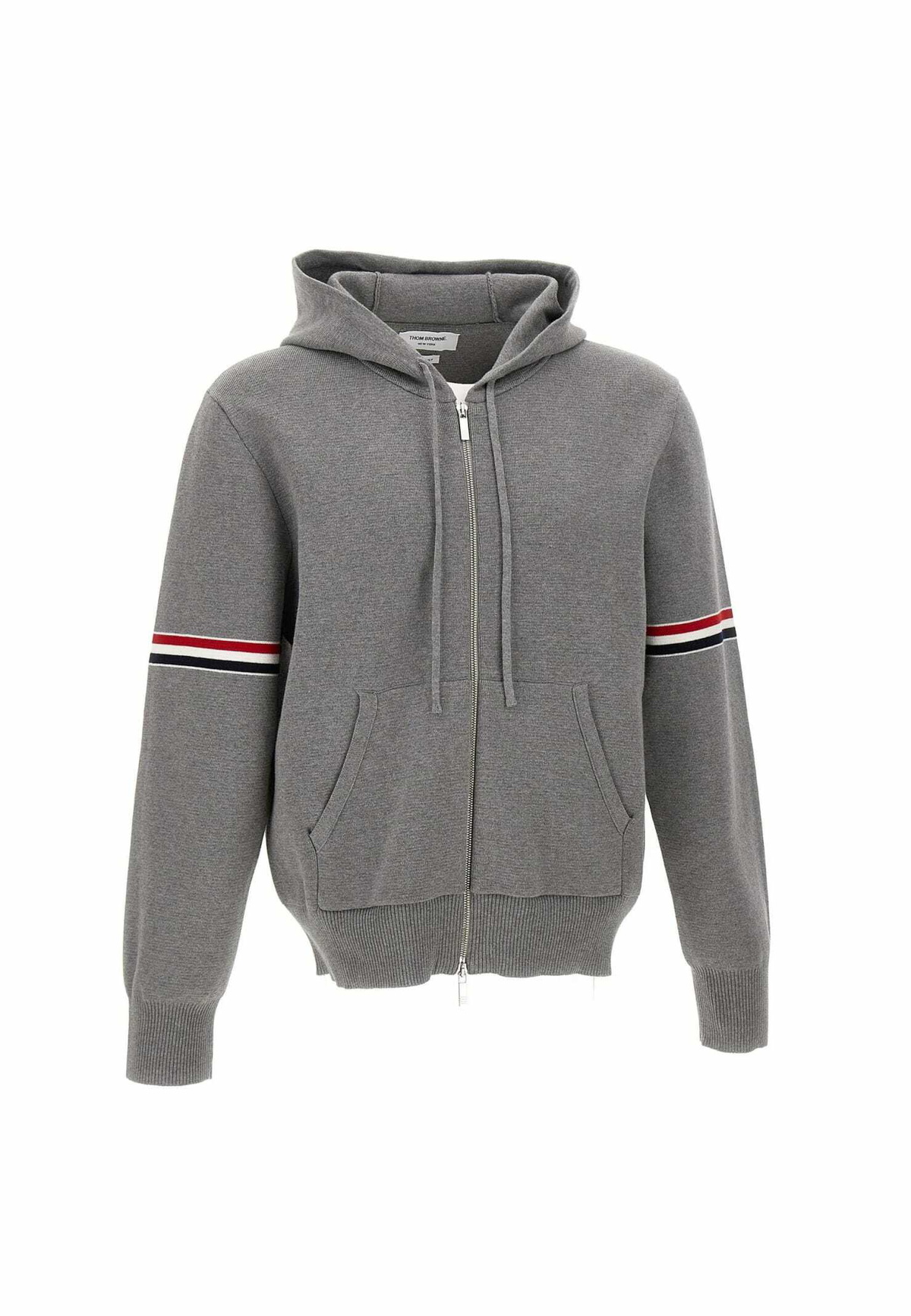 Thom Browne Grey Overwashed Cashmere 4-Bar Zip-Up Hoodie