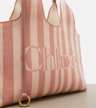 Chloé Chloé Stripy Large logo canvas tote bag