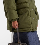 Prada Shearling-trimmed down coat