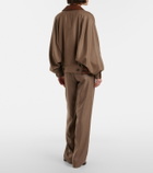 Loro Piana Chad pleated cashmere and silk wide-leg pants