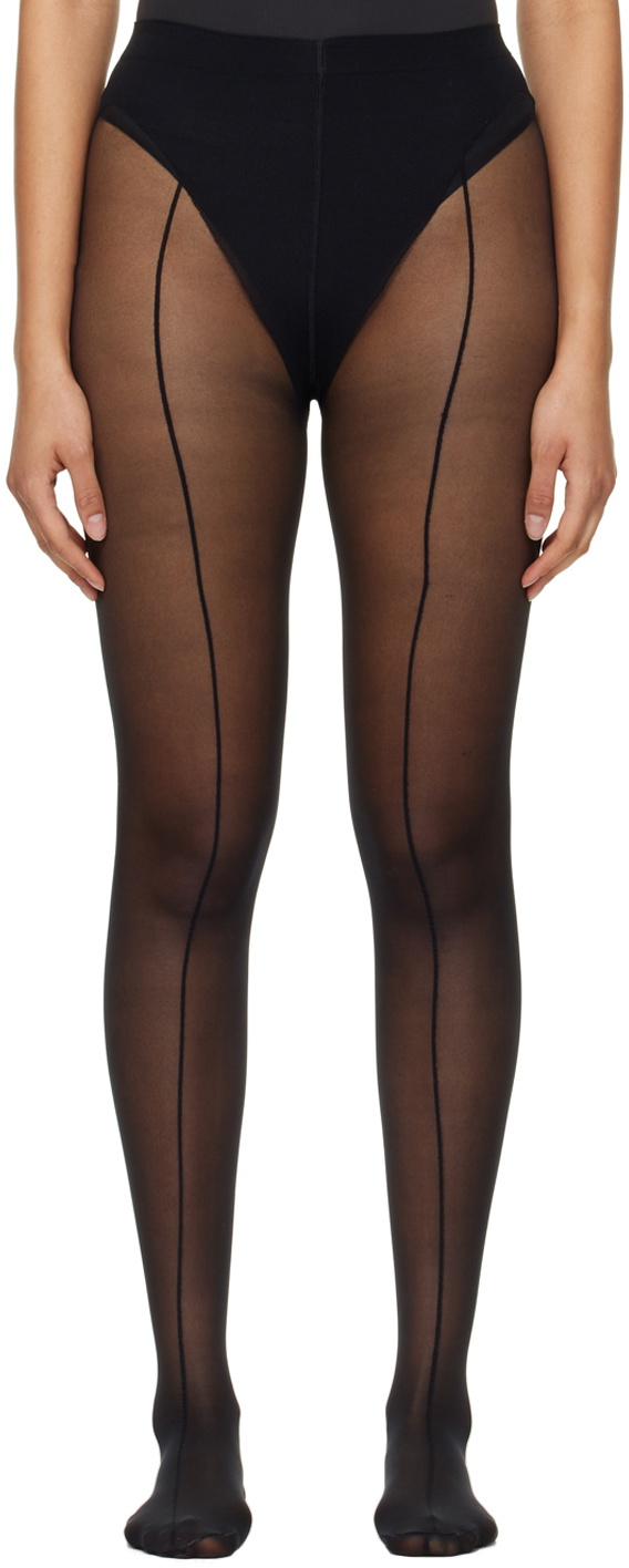 Black Mugler Edition Shaping Leggings by Wolford on Sale