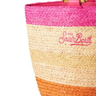 MC2 Saint Barth Raffia Multicolor Bucket Bag With Bamboo Handles