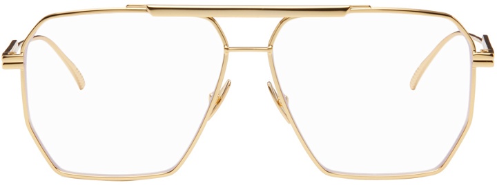 Photo: Bottega Veneta Gold Aviator Glasses