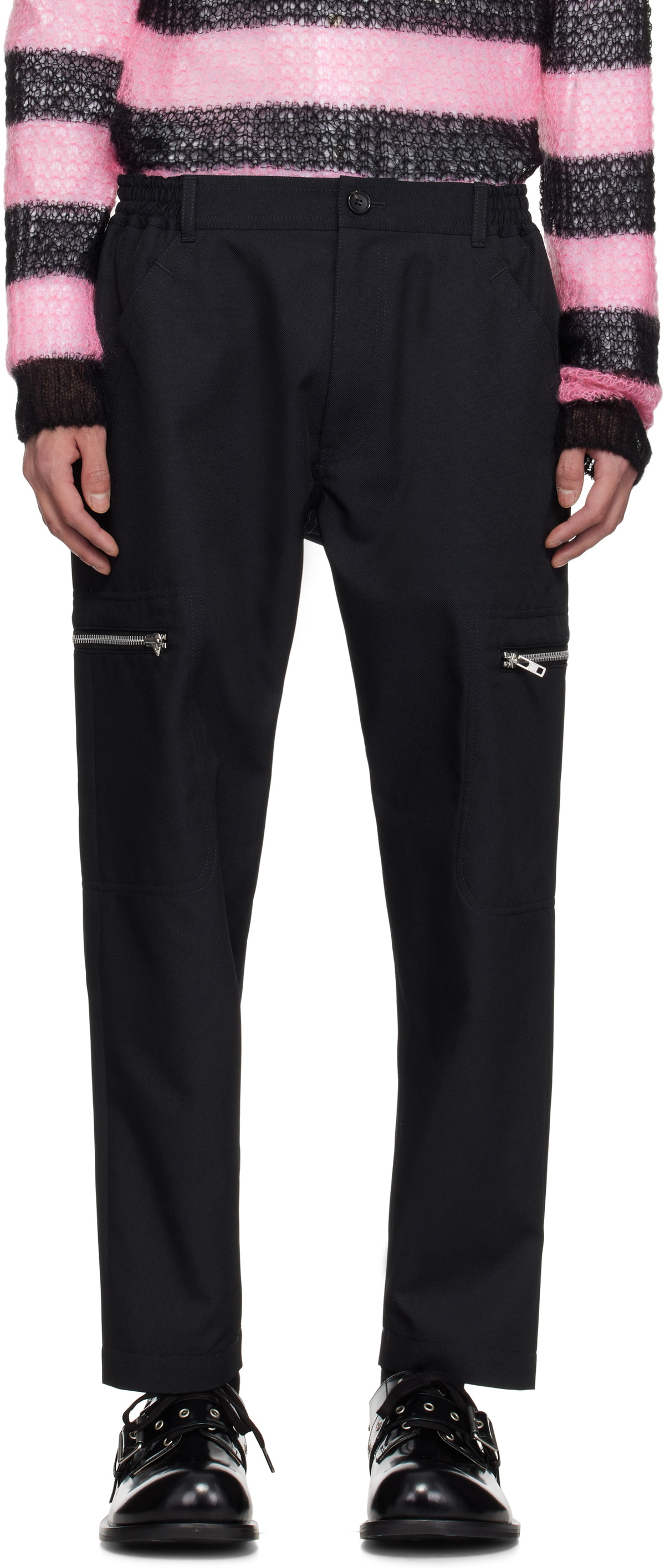 Comme des Garçons Homme Deux Navy Irregular Pin Head Trousers