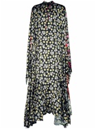 BALENCIAGA - Printed Satin Long Dress