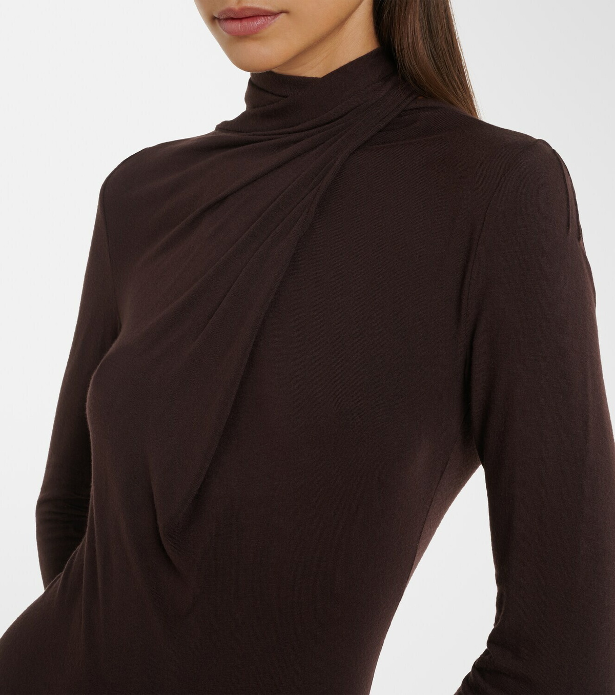 The Attico Draped open-back jersey midi dress