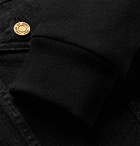 Fear of God - Stretch-Denim and Cotton-Jersey Hooded Trucker Jacket - Men - Black