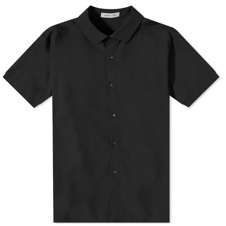 Photo: Fear Of God Men's Eternal Short Sleeve Button Front Shirt in Black