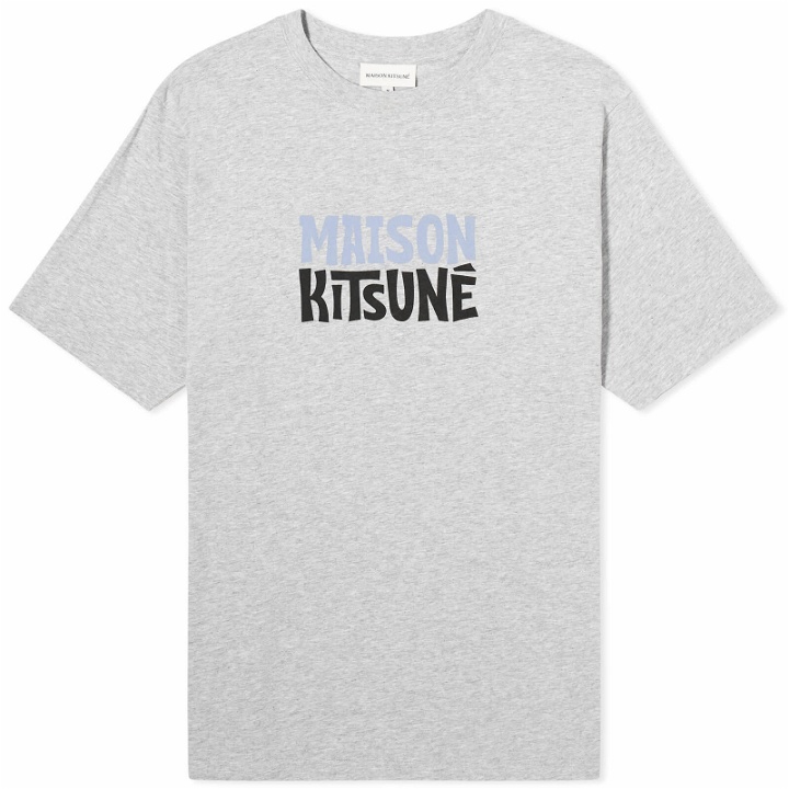 Photo: Maison Kitsuné Men's Surf Club Comfort T-Shirt in Light Grey Melange