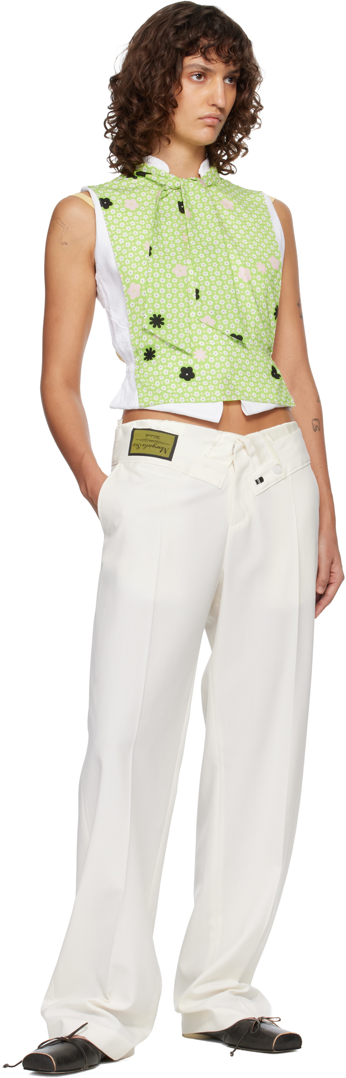 MM6 Maison Margiela Off-White Reverse Waistband Trousers