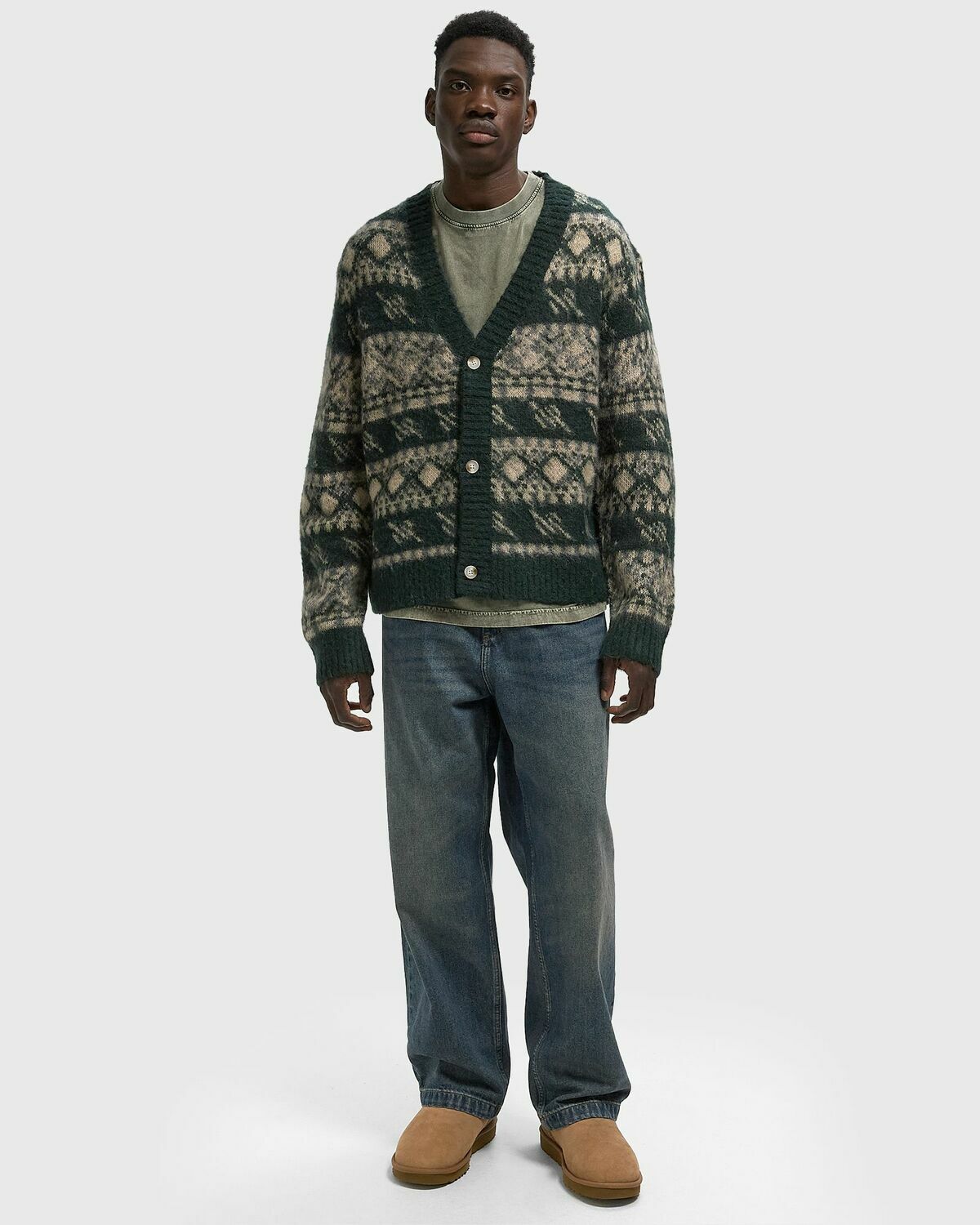 Daily Paper Pattern check cardigan Green Mens Zippers & Cardigan