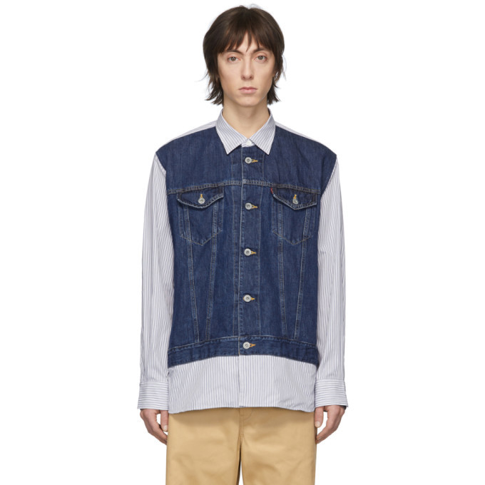 Photo: Junya Watanabe Blue and White Levis Edition Striped Shirt