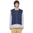 Junya Watanabe Blue and White Levis Edition Striped Shirt