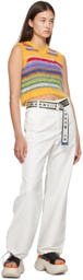 Marni Beige Logo Slider Belt