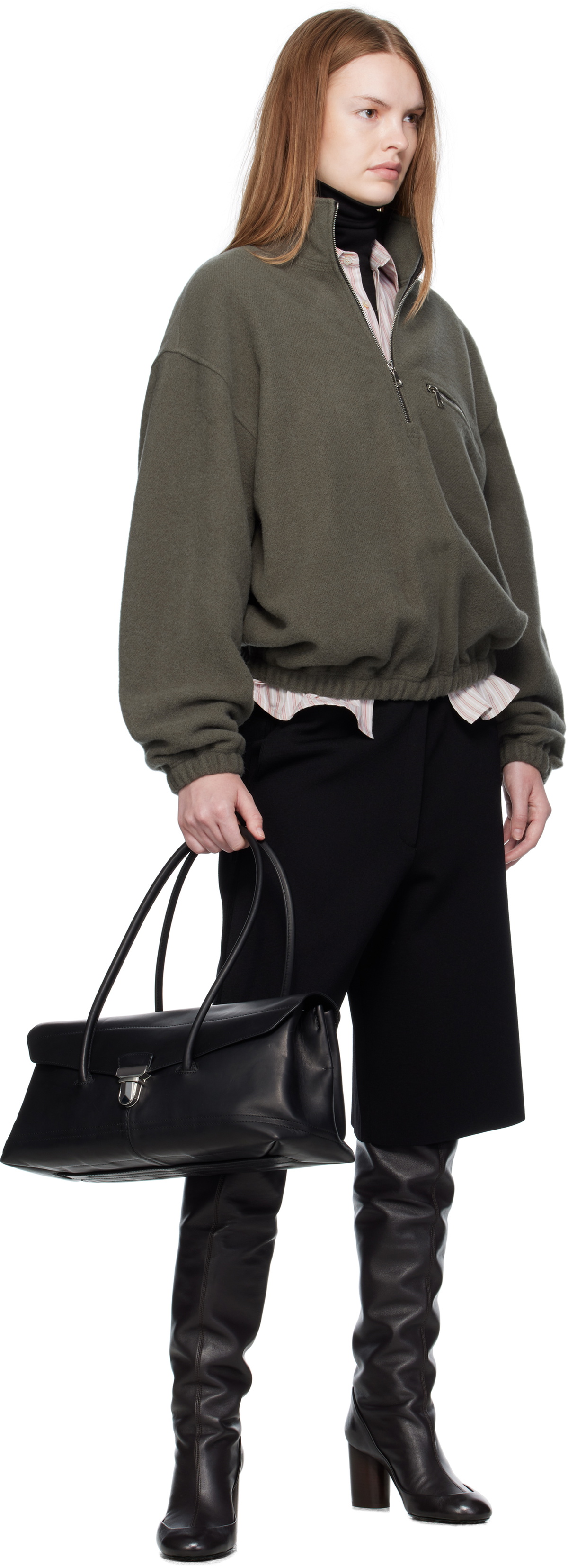 Rier Green Fleece Sweater