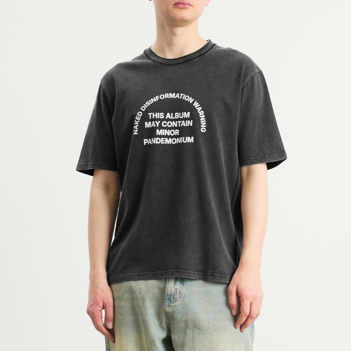 ACMH by Magic Castles Men's Naked Disinformation T-Shirt in Vintage Black